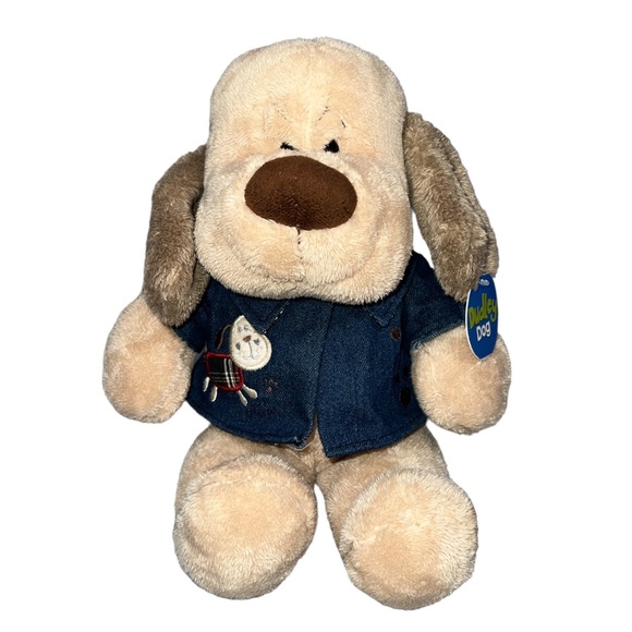 Dudley Dog with Denim Jacket 12" Card Factory Soft Toy Plush Comforter NEW - Picture 1 of 7